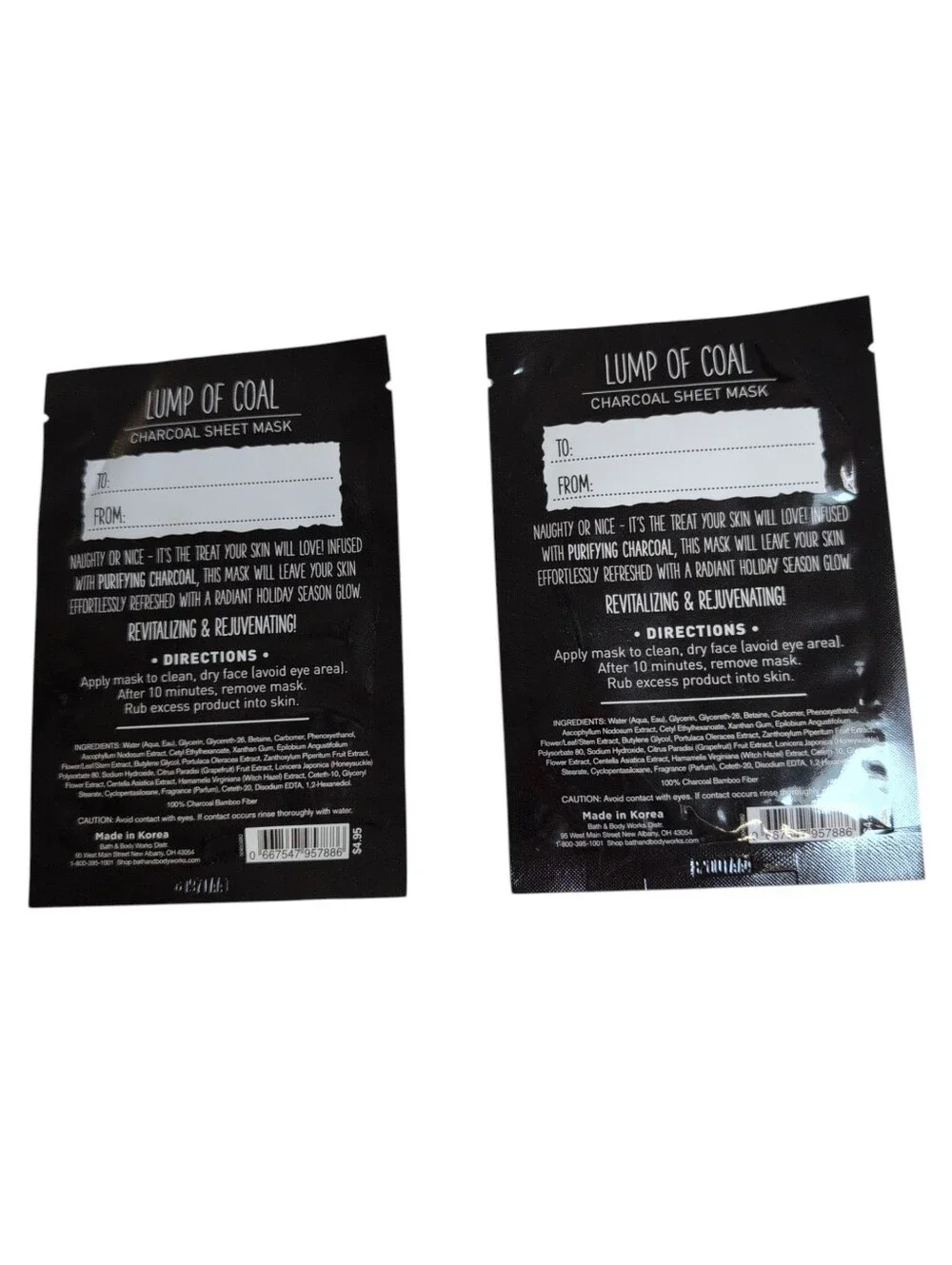 2 BATH & BODY WORKS Charcoal Sheet Masks